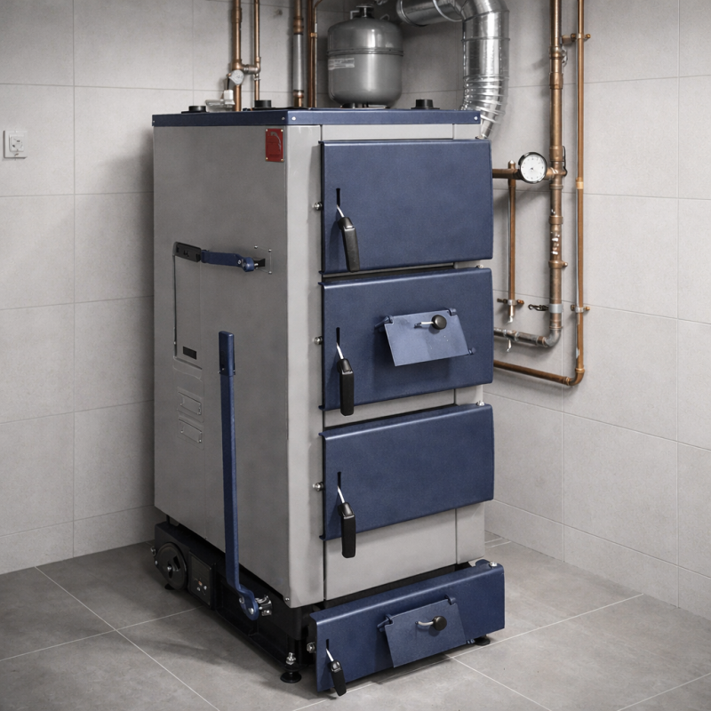 Piec zgazowujący drewno Dworek 16.5 kW – montaż